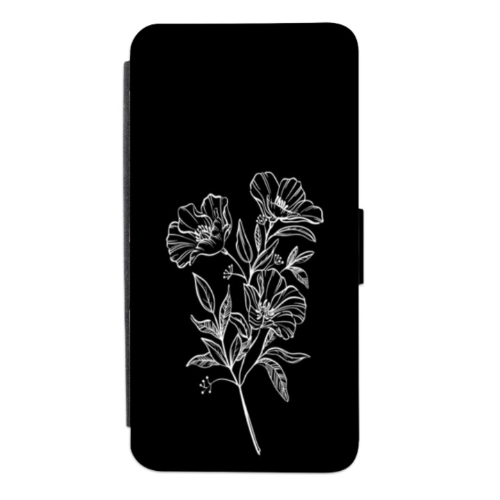 Husa personalizata tip carte Swim Case pentru Samsung Galaxy M31s, model Black Flowers, multicolor, S2D1M218