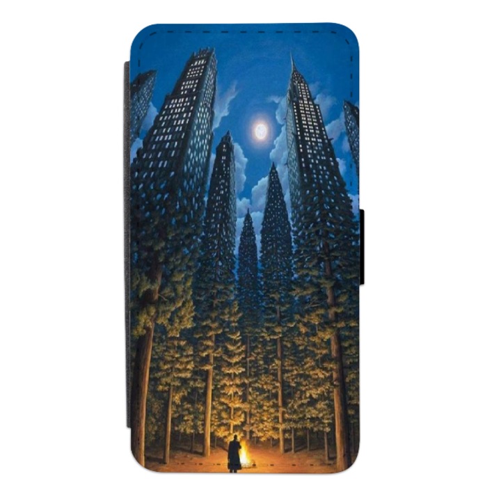Калъф-книга за персонализиран калъф за плуване за OPPO Reno7 Lite 5G, модел Forest City, многоцветен, S2D1M318