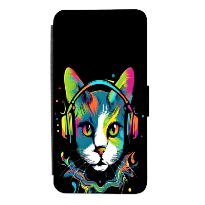 Husa personalizata tip carte HQ Print pentru Samsung Galaxy A05s, model Colorful Cat, multicolor, S2D1M027