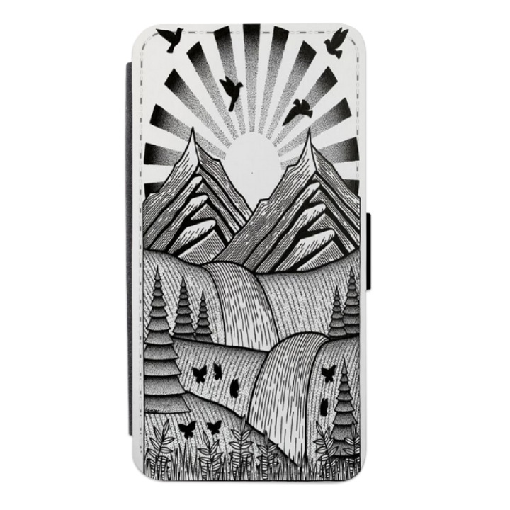 Персонализирана корица за книга HQ Print за OPPO Reno7 Lite 5G, модел Черно-бяло арт №7, многоцветна, S2D1M202