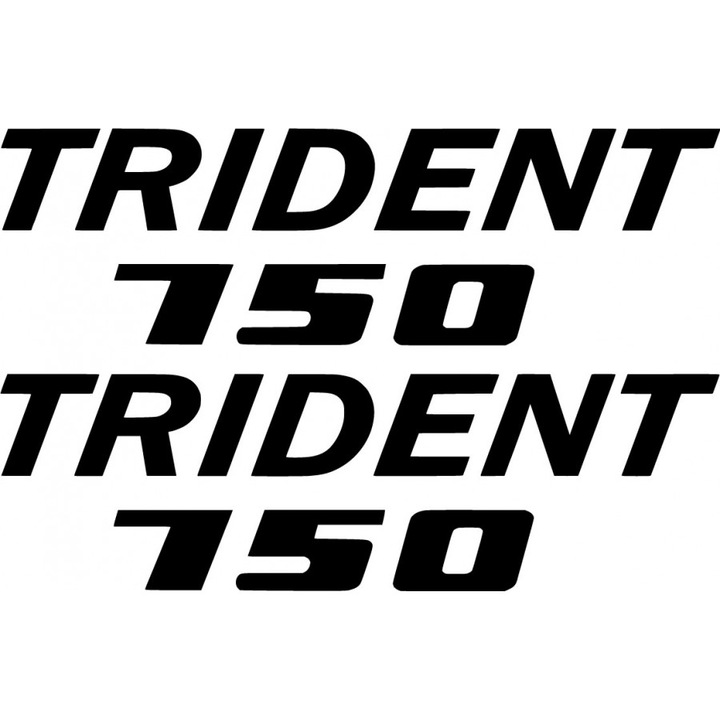 Sticker x2, Triumph Trident 750, Negru, 20cm