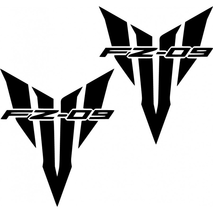Sticker x2, Yamaha FZ-09, Negru, 20cm