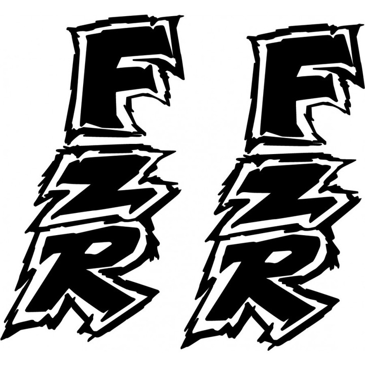 Sticker x2, Yamaha FZR, Negru, 20cm