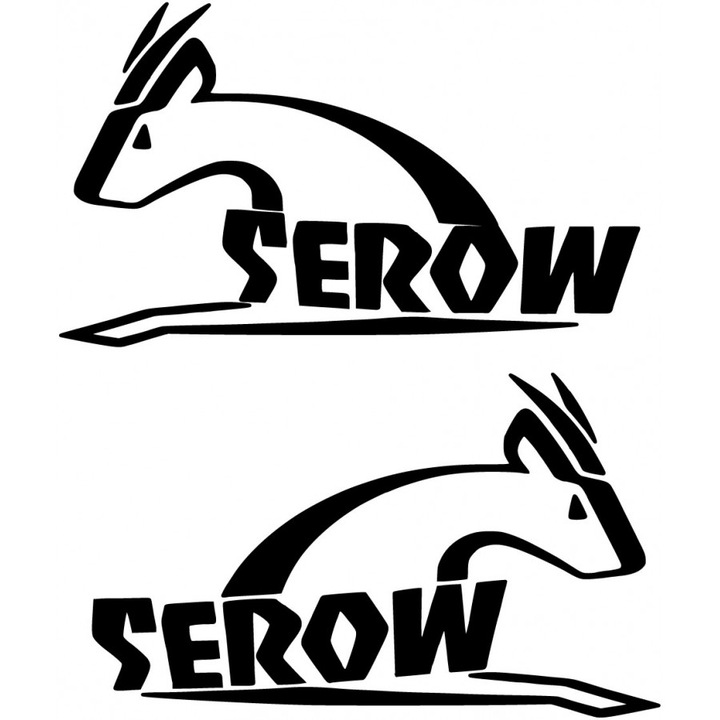 Sticker x2, Yamaha Serow Logo, Negru, 20cm