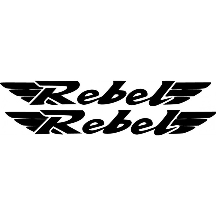 Sticker x2, Honda 250 Rebel Wings, Negru, 20cm