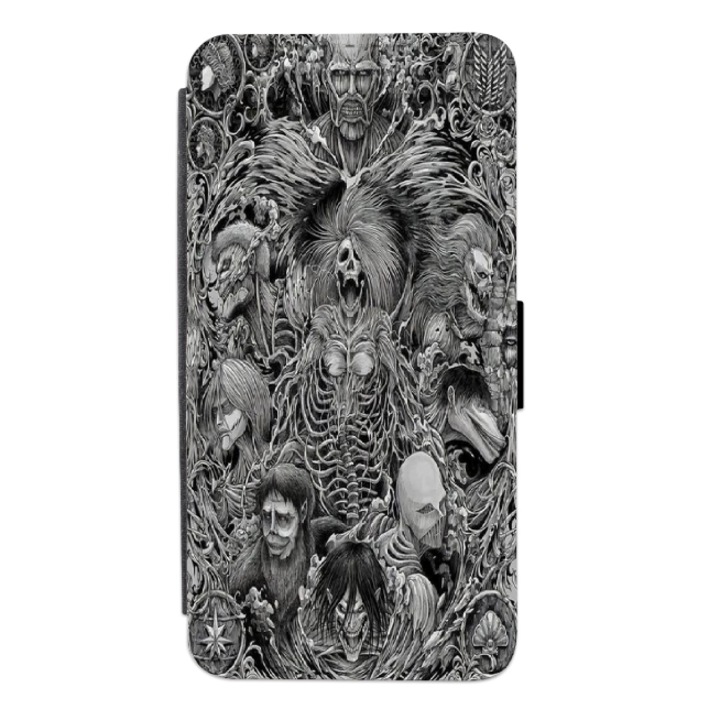 Husa personalizata tip carte HQ Print pentru Samsung Galaxy S22 Ultra, model Attack on Titan #3, multicolor, S2D1M231