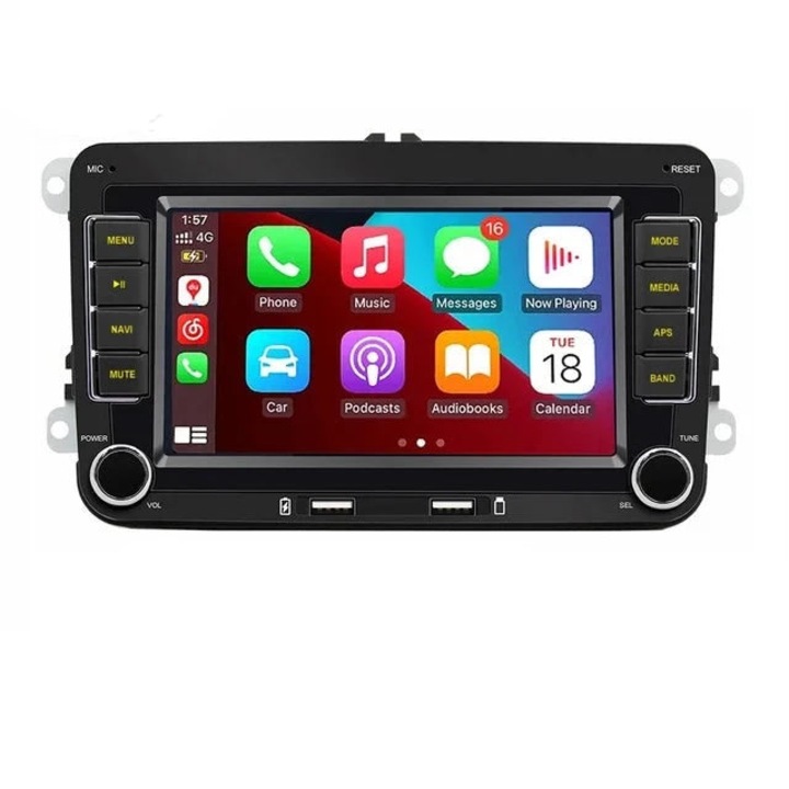 Mp5 плейър, за VW Universal, 2GB, 32GB, 4 Core, с камера, 2Din, Wifi, 4x60, Черен