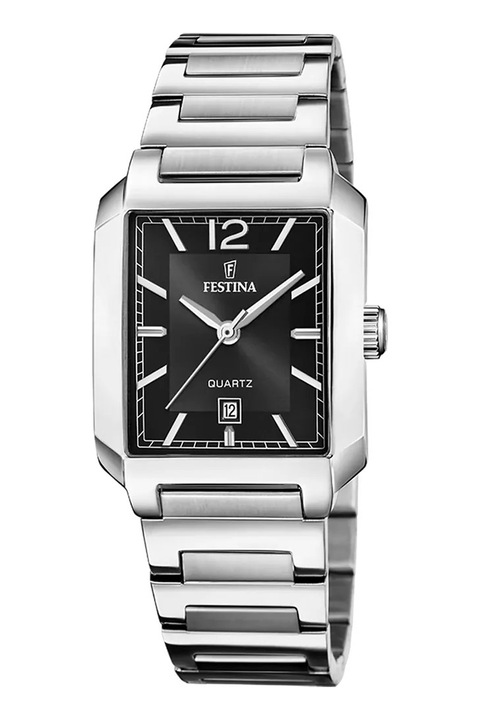 Festina, Ceas din otel inoxidabil cu carcasa patrata, Argintiu