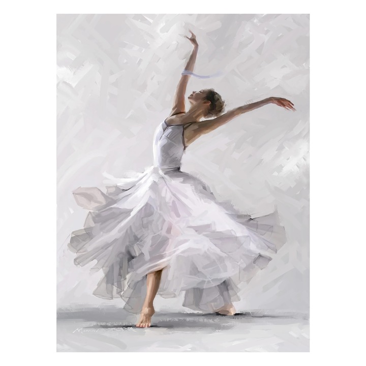 Tablou canvas Andia Dancer, panza si sasiu MDF, 60 x 80 cm