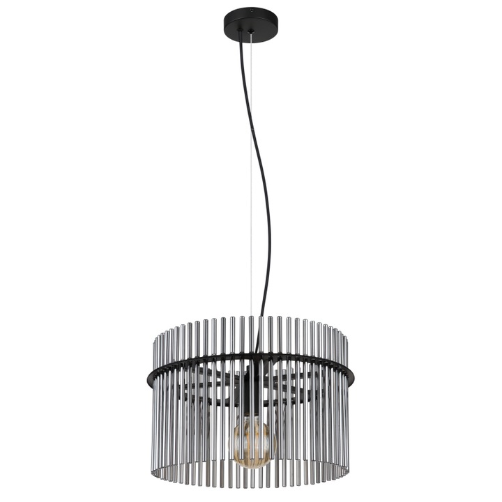 Pendul Globo Gorley, metal, negru, sticla, 1xE27