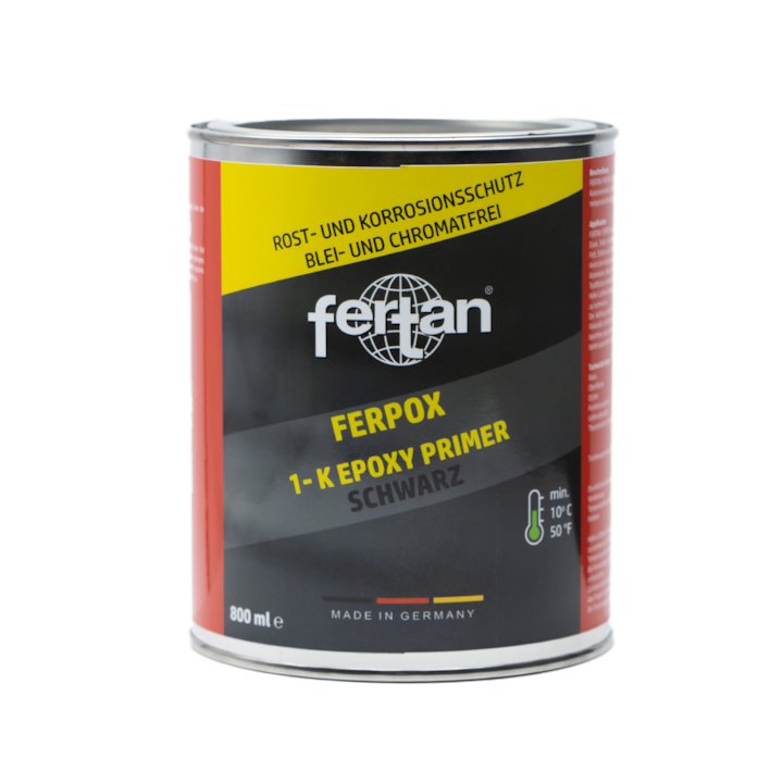 Grund epoxidic Fertan FERPOX 1-K Epoxy Primer, protectie anticoroziune, antirugina de culoare neagra- 800 ml