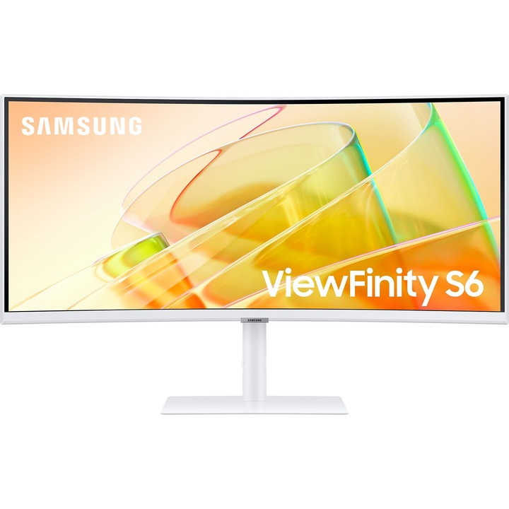Монитор Samsung ViewFinity S6 S65TC, 34", VA, 3440 x 1440, 3 x USB 3.0, 1 x HDMI 2.0, Ethernet (RJ-45), 1 x DisplayPort 1.2, 1 x Audio Out, 1 x Thunderbolt 4 Downstream, 1 x Thunderbolt 4 Upstream, Вграден високоговорител 5W