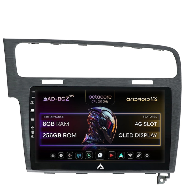 Navigáció Volkswagen GOLF 7, Autodrop, Android, Octacore, 8GB RAM + 256GB ROM, QLED 10.1 hüvelyk, CarPlay, Android Auto