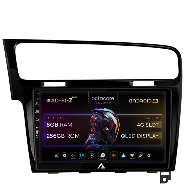 Navigáció Volkswagen GOLF 7, Autodrop, Android, Octacore, 8GB RAM + 256GB ROM, QLED 10.1 hüvelyk, CarPlay, Android Auto