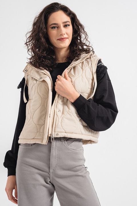 Only, Vesta matlasata cu vatelina si gluga Valentina, Bej, L