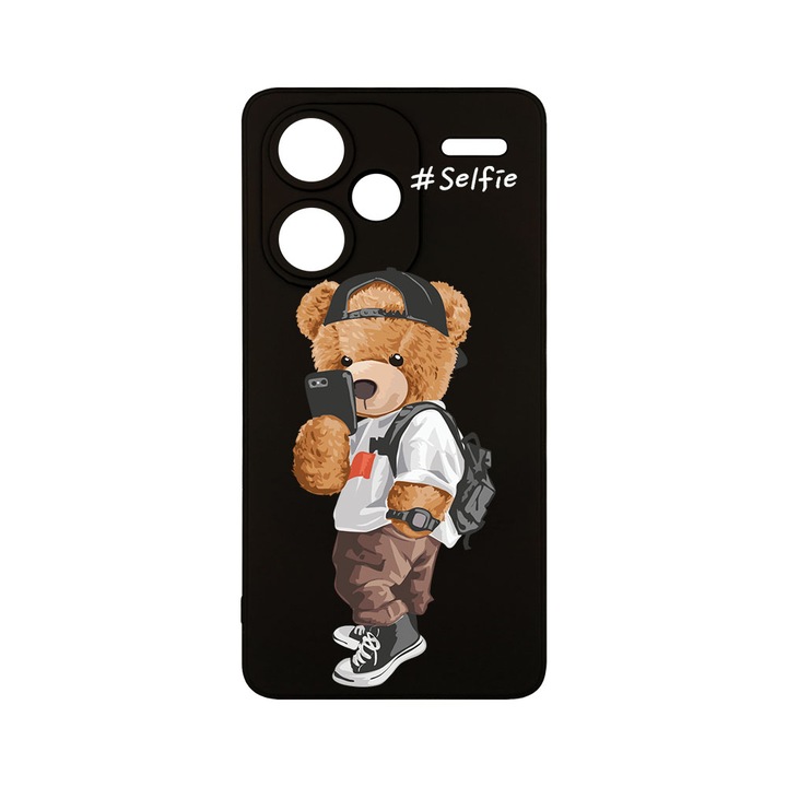 Husa BestCase® Premium Silicon, Compatibila Cu Xiaomi Redmi Note 13 Pro Plus, Selfie Teddy Bear, SLIM 1.2MM, Microfibra in interior, Antisoc, Protectie Camera, Margini ridicate pentru protectia ecranului, PB 925