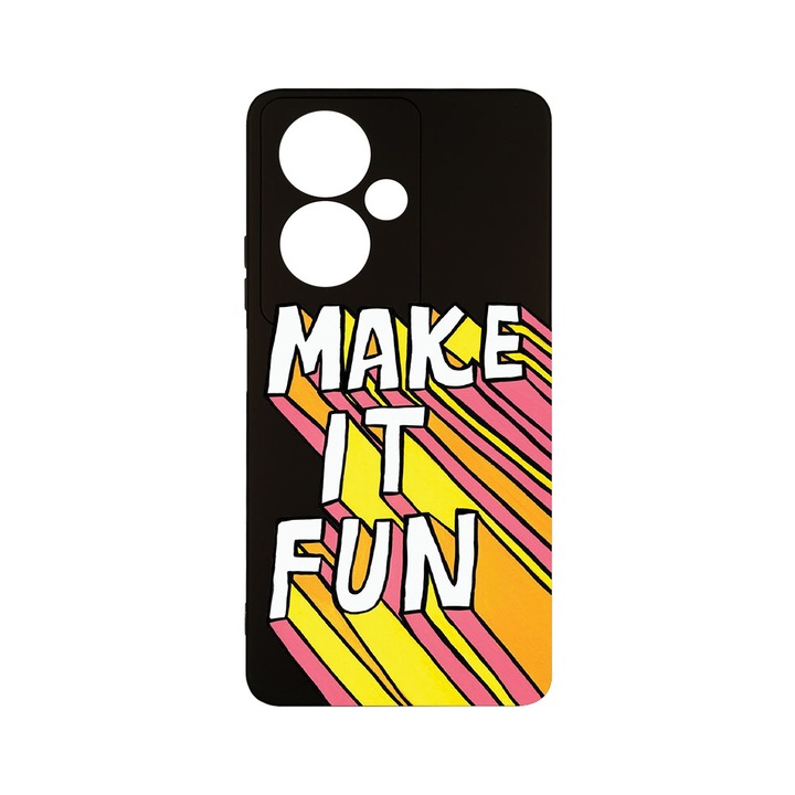 Husa BestCase® Premium Silicon, Compatibila Cu OPPO A79 5G, Make It Fun, SLIM 1.2MM, Microfibra in interior, Antisoc, Protectie Camera, Margini ridicate pentru protectia ecranului, PB 494