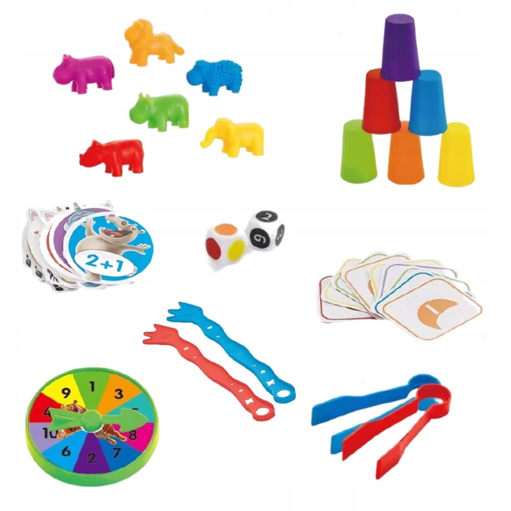 Игра за сортиране за деца Montessori, Пластмаса, 3+ години, Многоцветен