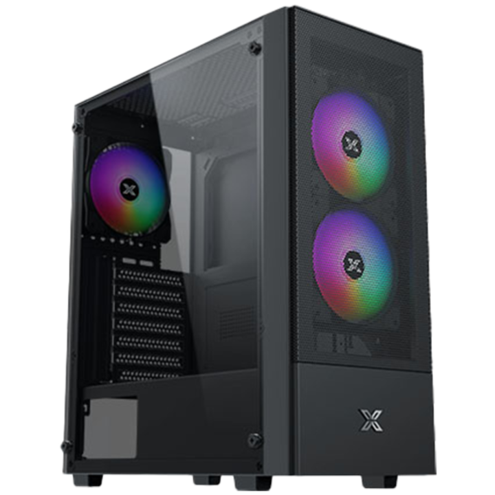 Компютърна кутия Hero II Air 3F Black EN41655, ATX/M-ATX/MINI ITX, USB3.0 X1, USB2.0 X2, HD AUDIO, Front Meshed Grill & Left TG, 3PCS Z20F Fixed LED Fan HERO_II_AIR_3F