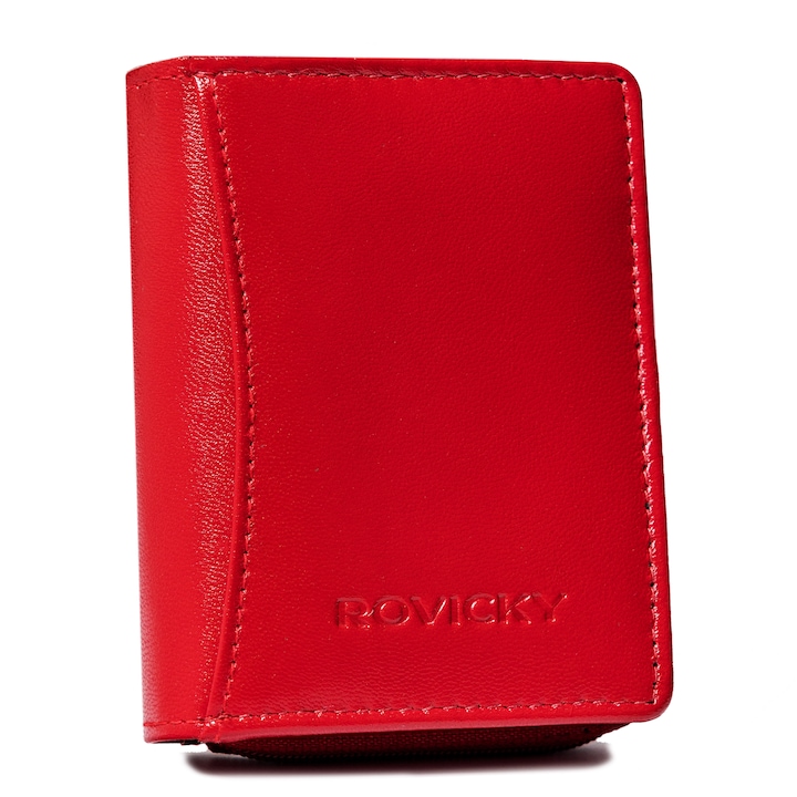 Дамски портфейл, Rovicky, R-RD-34, Червен, 10 x 8 x 2.5 cm
