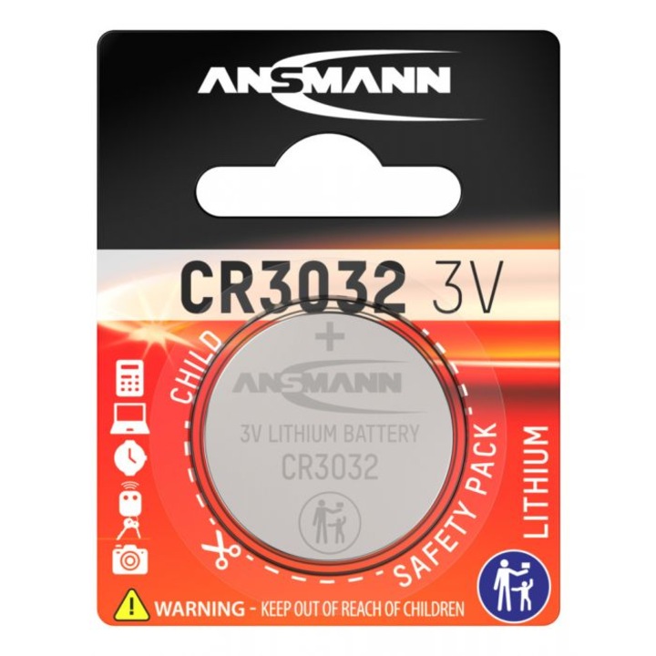 Литиева батерия Ansmann, CR2032, 3V, 210 mAh