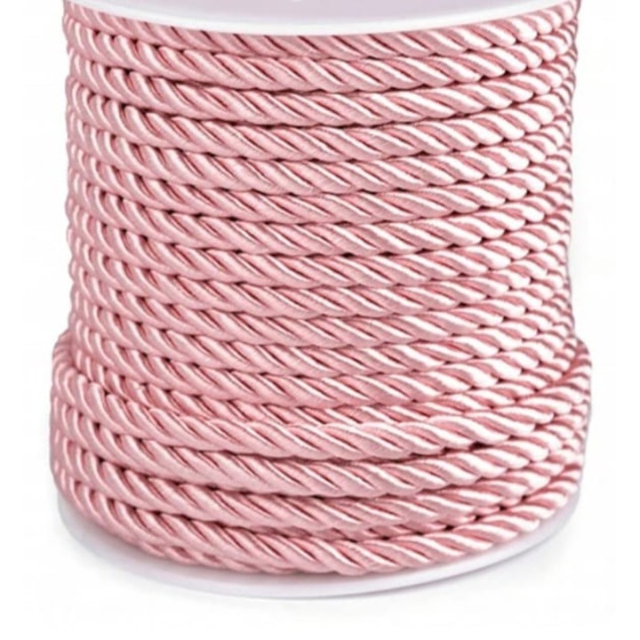 Snur colorat rasucit 5mm 20m . roz