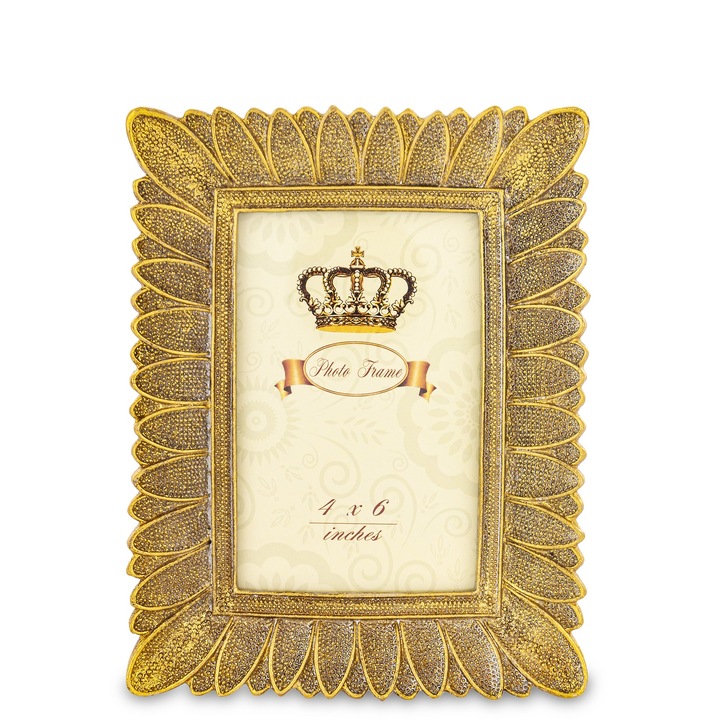 Fényképkeret antik arany keret, 21,5x17x13 cm, fotó 10x15 cm