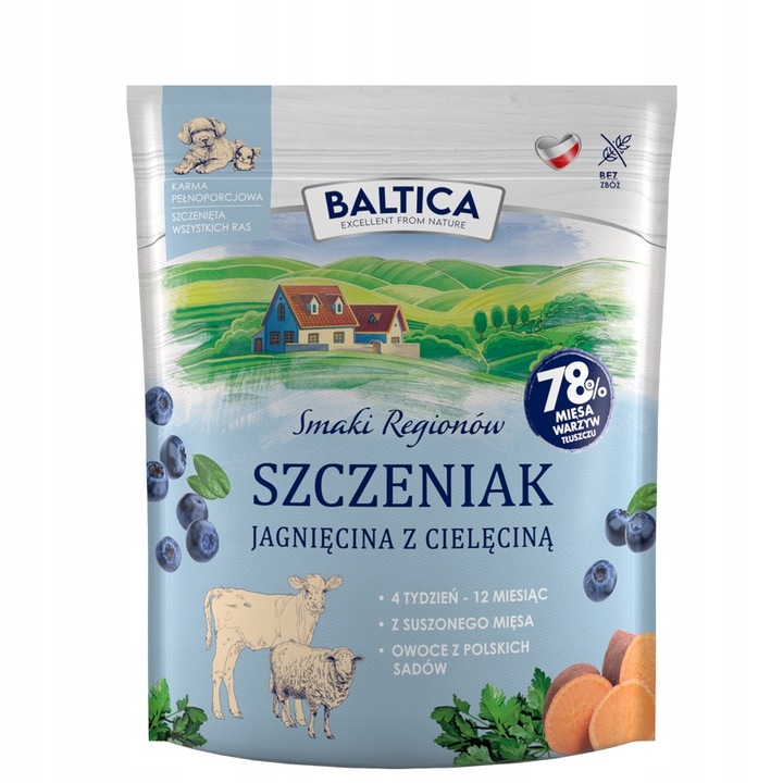 Hrana uscata pentru caini, Baltica, Juniori, Miel/Vitel, 1kg