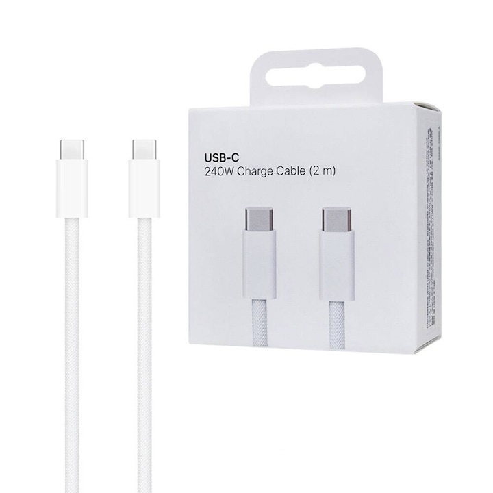 Adatkábel USB-C – USB-C 2m 240W Fehér