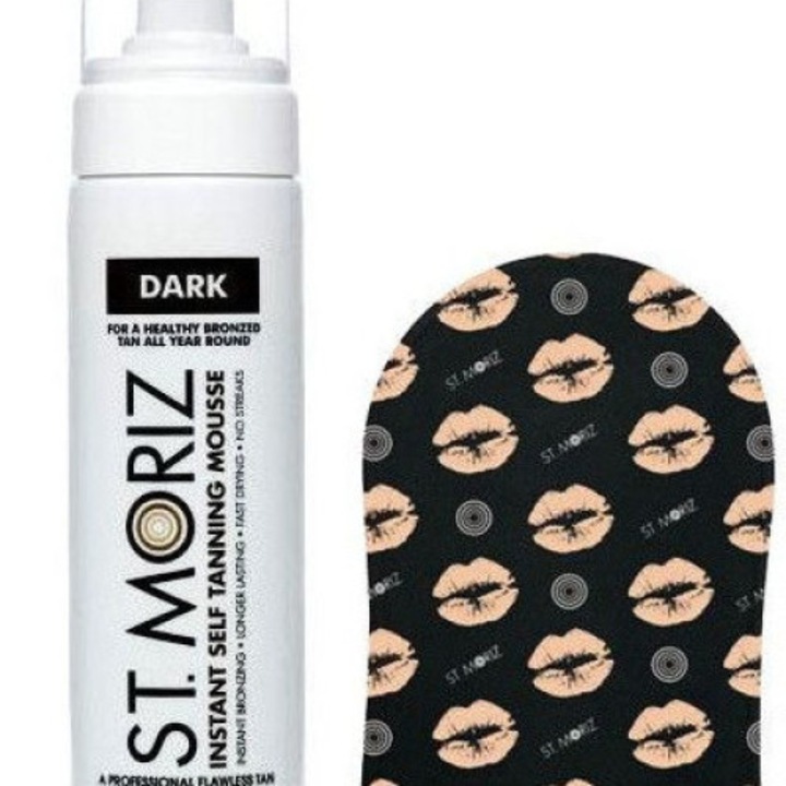 Professzionális barnító készlet, St Moriz, Sötét önbarnító hab ésfelhordó kesztyű