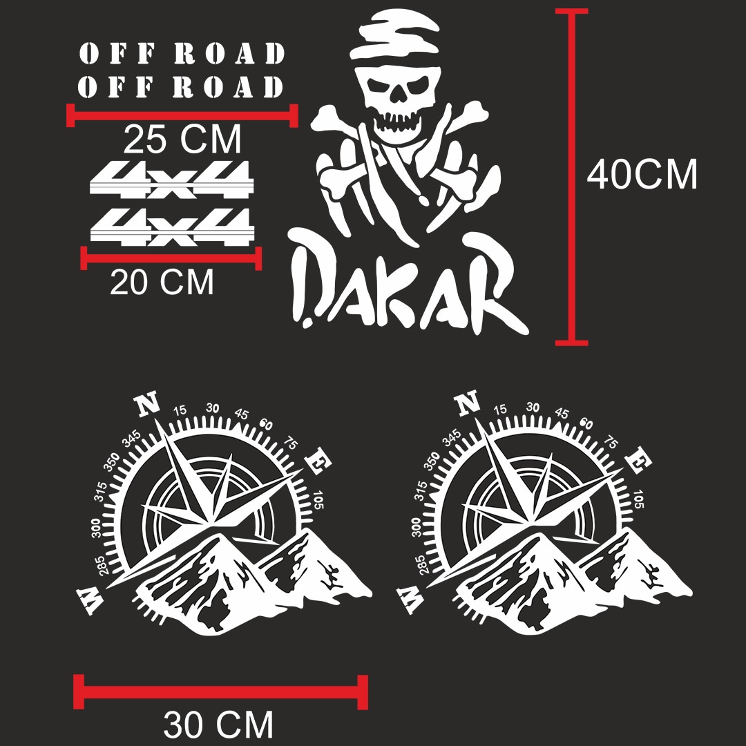 Комплект стикери за офроуд, 4x4, Дакар, черен - eMAG.bg