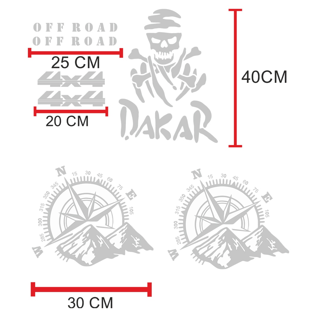 Комплект стикери за офроуд, 4x4, Дакар, черен - eMAG.bg