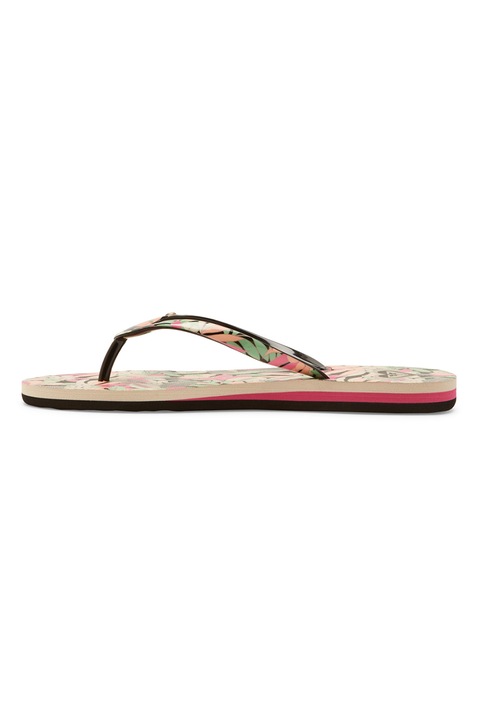 ROXY, Papuci flip-flop cu talpa cu imprimeu Portofino, Verde/Negru, 40