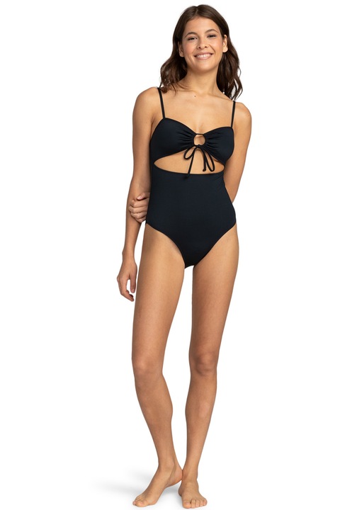 ROXY, Egyrészes fürdőruha kivágással, Antracitszürke