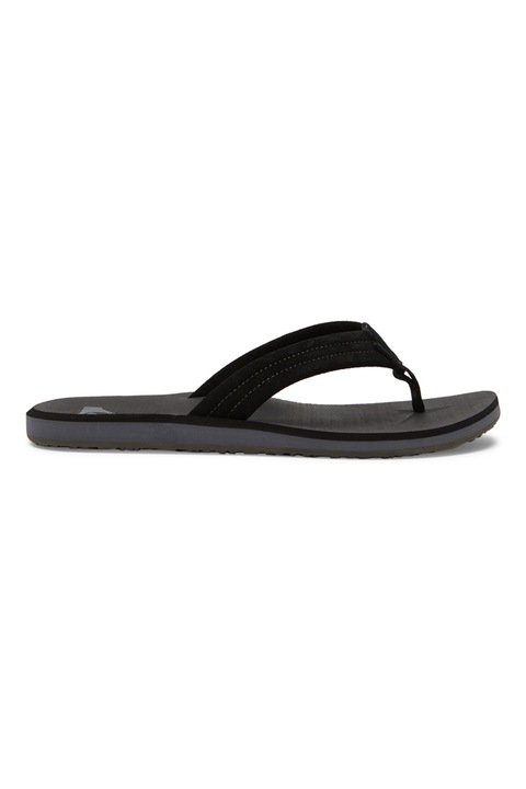QUIKSILVER, Papuci flip-flop de piele intoarsa Carver, Negru