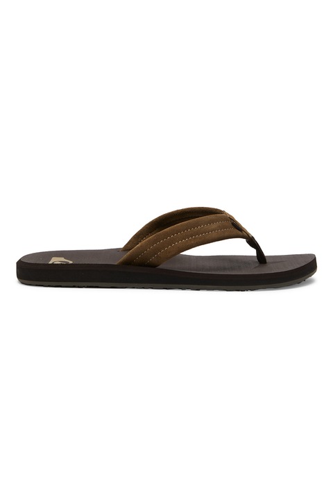 QUIKSILVER, Papuci flip-flop de piele intoarsa Carver, Maro