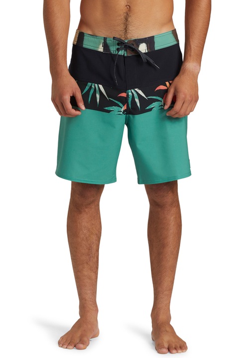 QUIKSILVER, Pantaloni scurti de baie cu imprimeu colorblock Surfsilk, Verde/Negru, 30