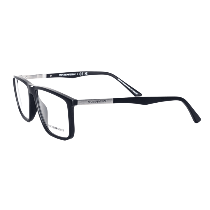 Szemüvegkeret, Emporio Armani, EA3221 5001, téglalap alakú, fekete, műanyag, 145mmx16mmx56mm