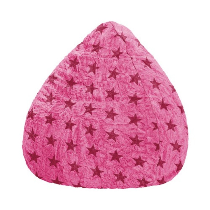 Fotoliu Puf Beanbag Sitting Point Fluffy Stars Xl Roz 70x110 Cm