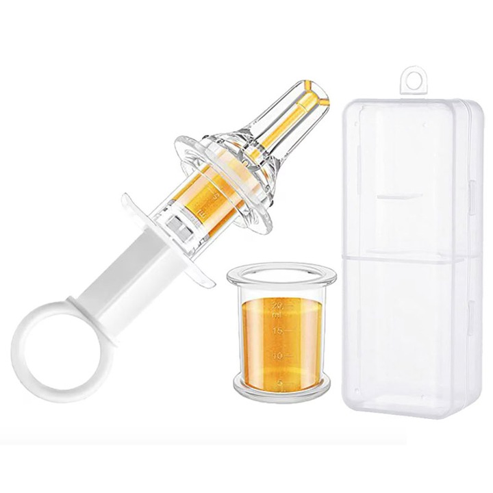 Seringa gradata din silicon alimentar pentru administrare medicamente bebelusi 0+ luni, 10 ml – Dodoli