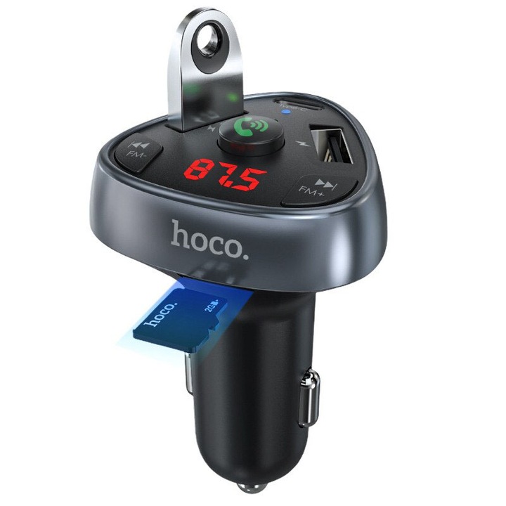 Incarcator Auto cu Modulator FM, Bluetooth, Fast Charge