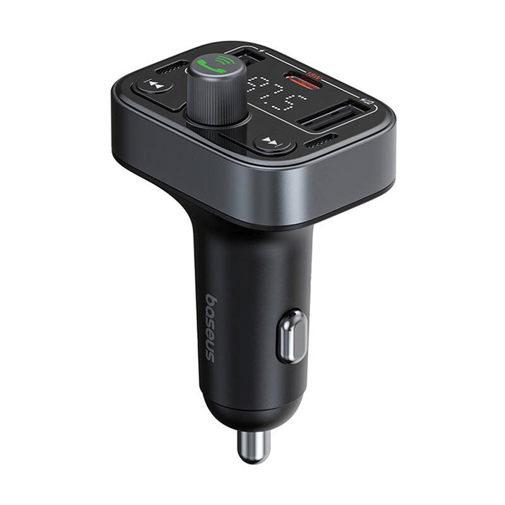 Transmitator FM Bluetooth, Baseus, S-09 Pro, Negru