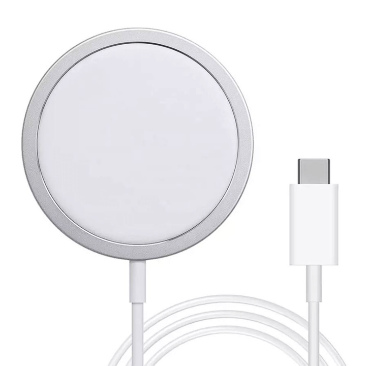 Induktív vezeték nélküli töltő iPhone Qi 15W gyorstöltőhöz, Reagle Magsafe alumínium fehér