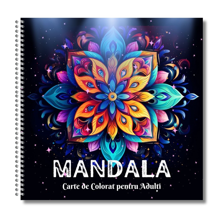 Carte de Colorat pentru Adulti, Mandala cu Forme Rotunde, 104 Pagini, Volumul 3