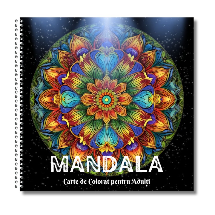 Carte de Colorat pentru Adulti, Mandala cu Forme Rotunde, 104 Pagini, Volumul 2