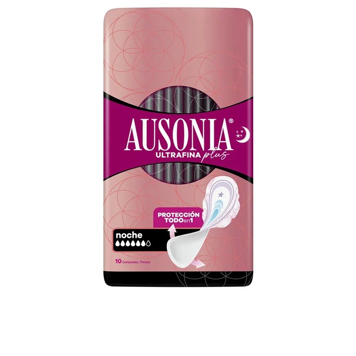 Absorbante ultra-subtiri de noapte, Ausonia Ultrafina Plus, 10 buc