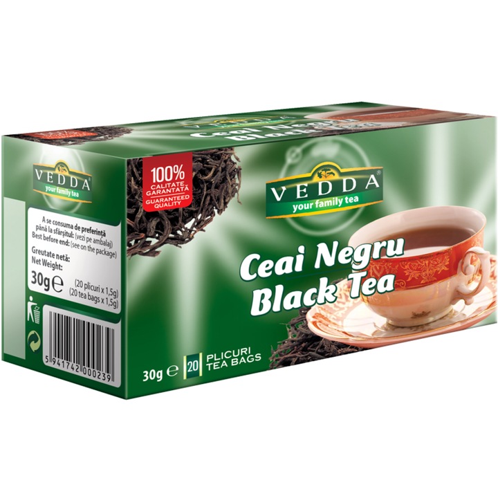 Ceai Negru (Black tea), 100% natural fara aditivi, 20plicuri x 1.5g, Vedda Kalpo