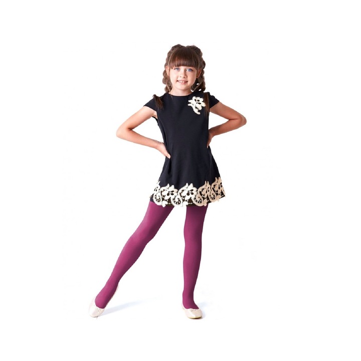 Colanti copii, Gulia, Bumbac, Visiniu, 140-146 cm