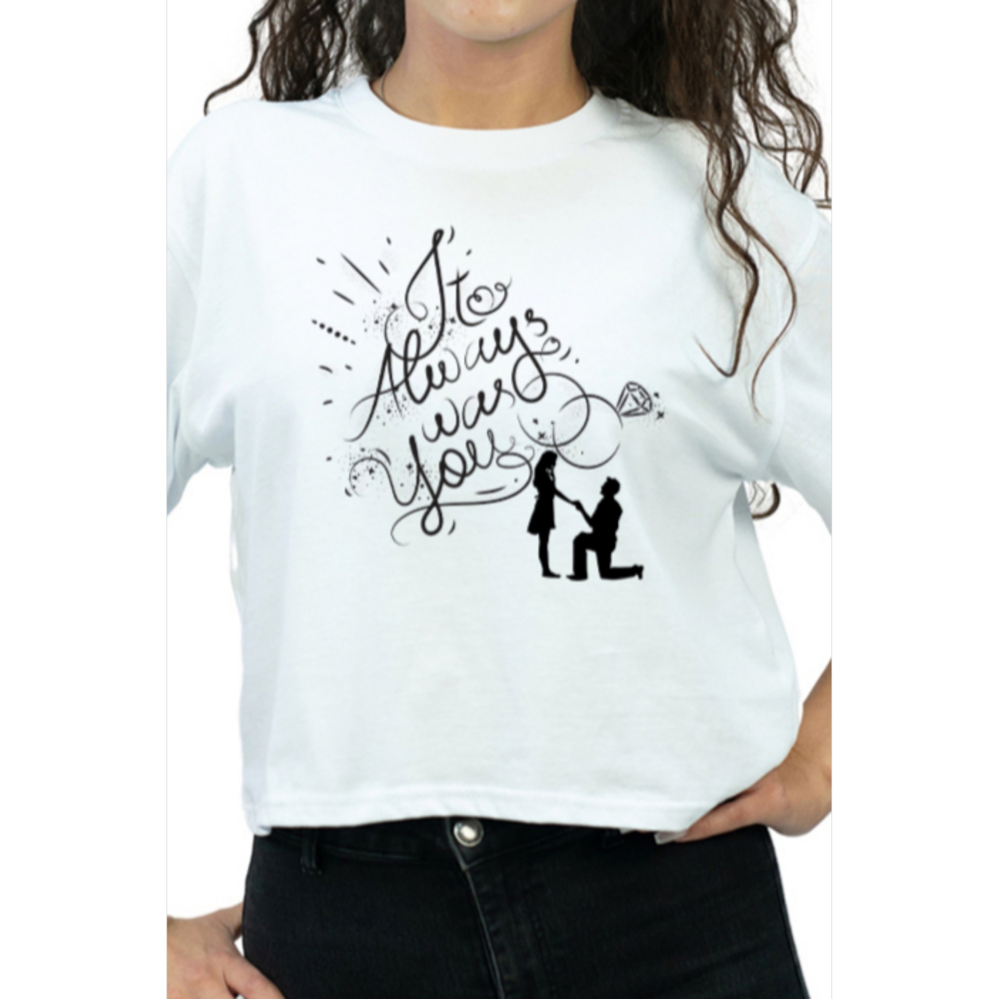 Set 2 Tricouri pentru cuplu personalizat cu mesaj text cerere in ...