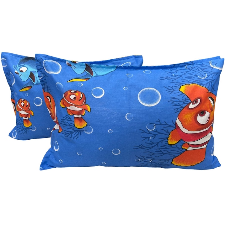 Set doua huse de perna, albastru, 50X70cm din colectia "Finding Nemo - Liz Line" din bumbac 100% - SP50/70230